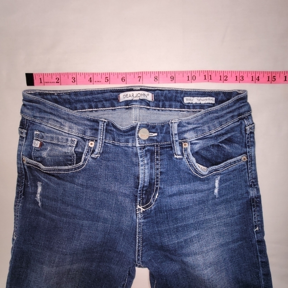 Dear John Gisele High-waisted Skinny Distressed Raw Hem Women's Jeans Size 25 - Picture 10 of 12